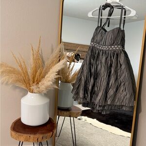 Elegant Black Halter Dress